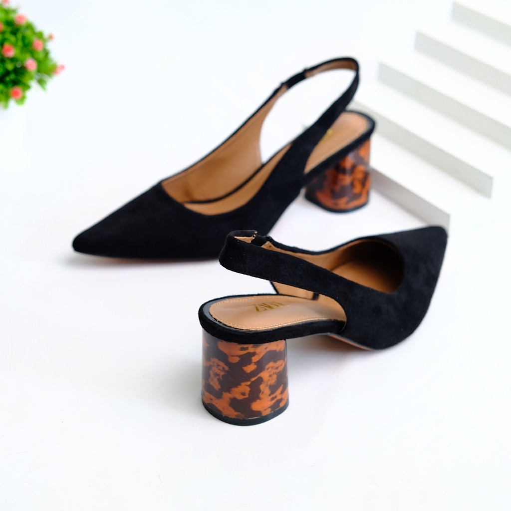 SEPATU KERJA WANITA ZS060 SLINGBACK TORTOISESHELL SHOES PREMIUM IMPORT