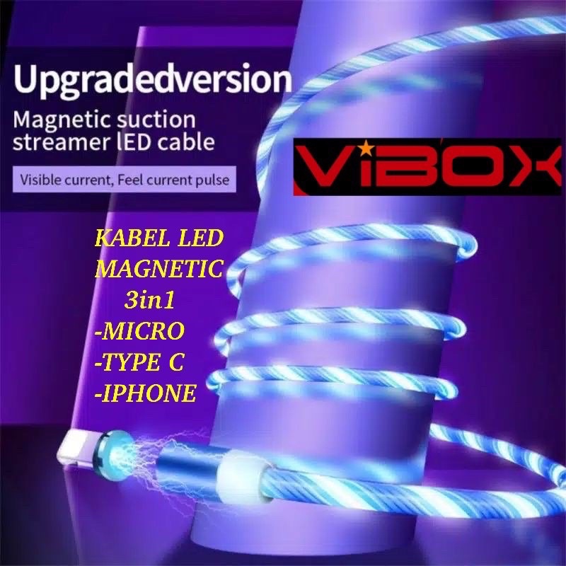 PROMO KABEL VIBOX LED DISKO MAGNET 3IN1 MICRO TYPE C