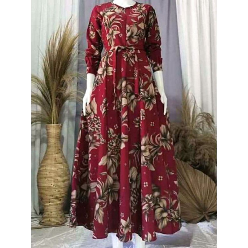 GAMIS KLOK MONALISA MOTIF BUNGA BANGKOK TERBARU 2023