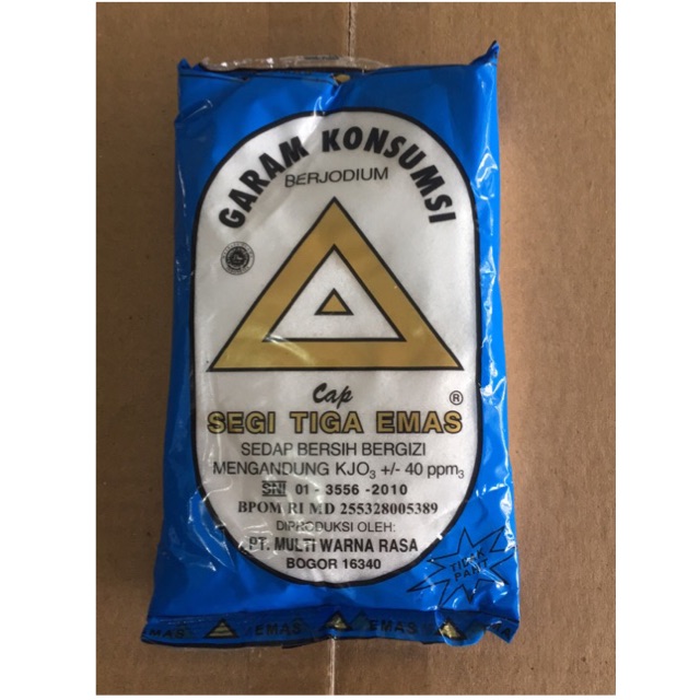 Garam cap Segitiga Emas 250 gr garam beryodium