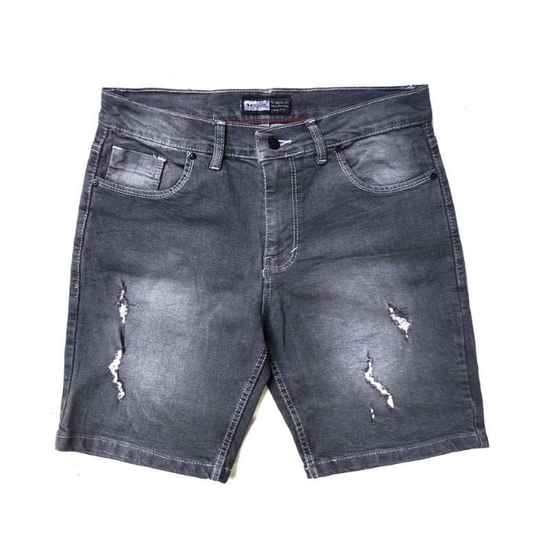 Bunbe - Celana Pendek Jeans Pria Kain Stretch / Bisa Melar Garmen Wash