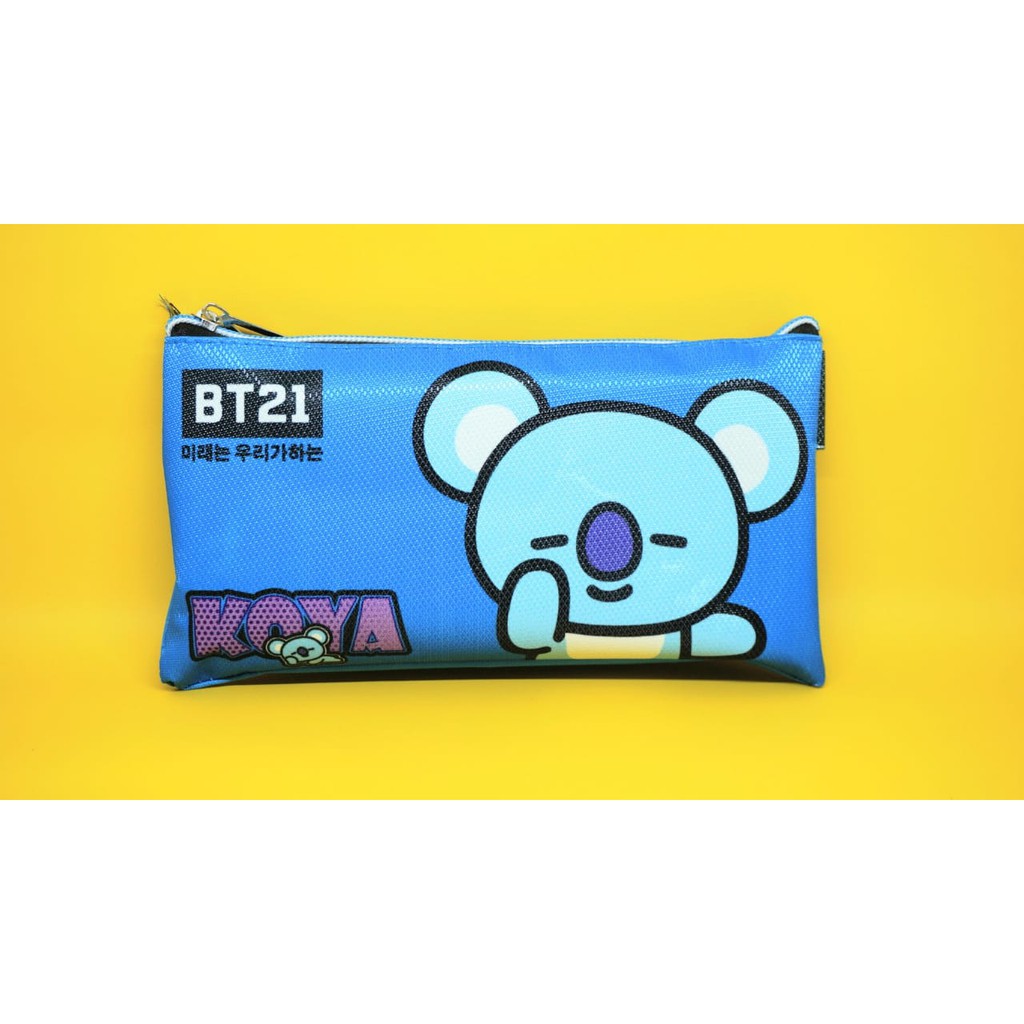 KOTAK PENSIL BT21 KANVAS TEMPAT PENSIL IMPORT LUCU PENSIL BOX BANGTANBOYS BISA GROSIR TERMURAH