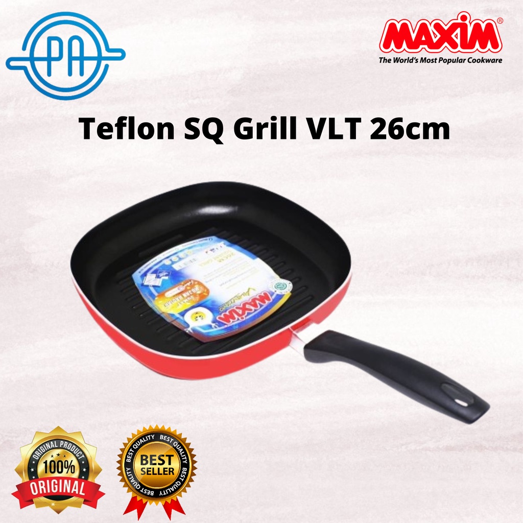 TEFLON MAXIM SQUARE GRILL 26CM SPESIAL PEMANGGANG ALAT PANGGANG SUPER FRYPAN