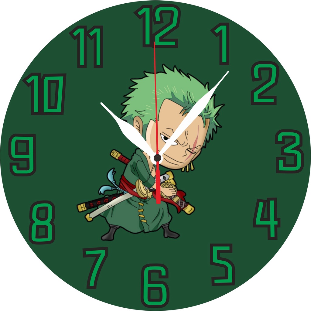 Jam Dinding Karakter One Piece Zoro Pajangan Dinding Anime