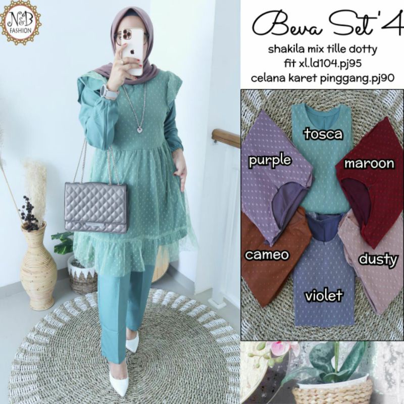Setelan Wanita Setelan Tille Setelan Polos Setelan Cantik Setelan simpel Beva set #4 by N&B