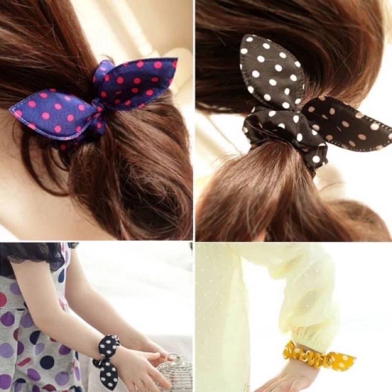 [Delunashop_Acc]KARET IKAT RAMBUT DONAT CHIBI COLORFULL WARNA WARNI KARAKTER KOREA JEPIT GULUNG KUCIR MURAH CANTIK HARGA PER 1PASANG