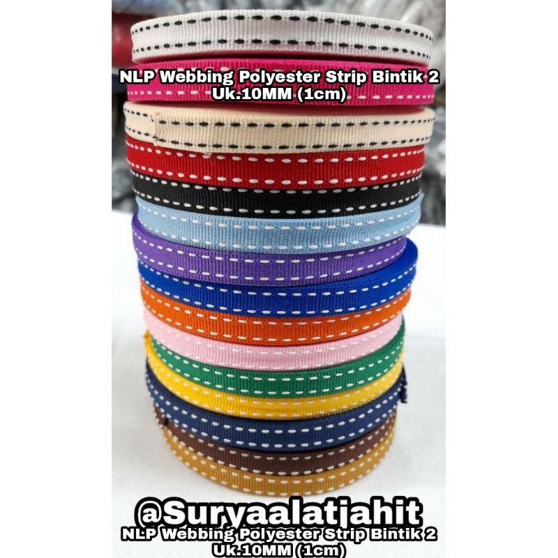 MLT Webbing Polyester 3/8in (1cm) Strip Bintik 2 =rp.11.500/1pcs