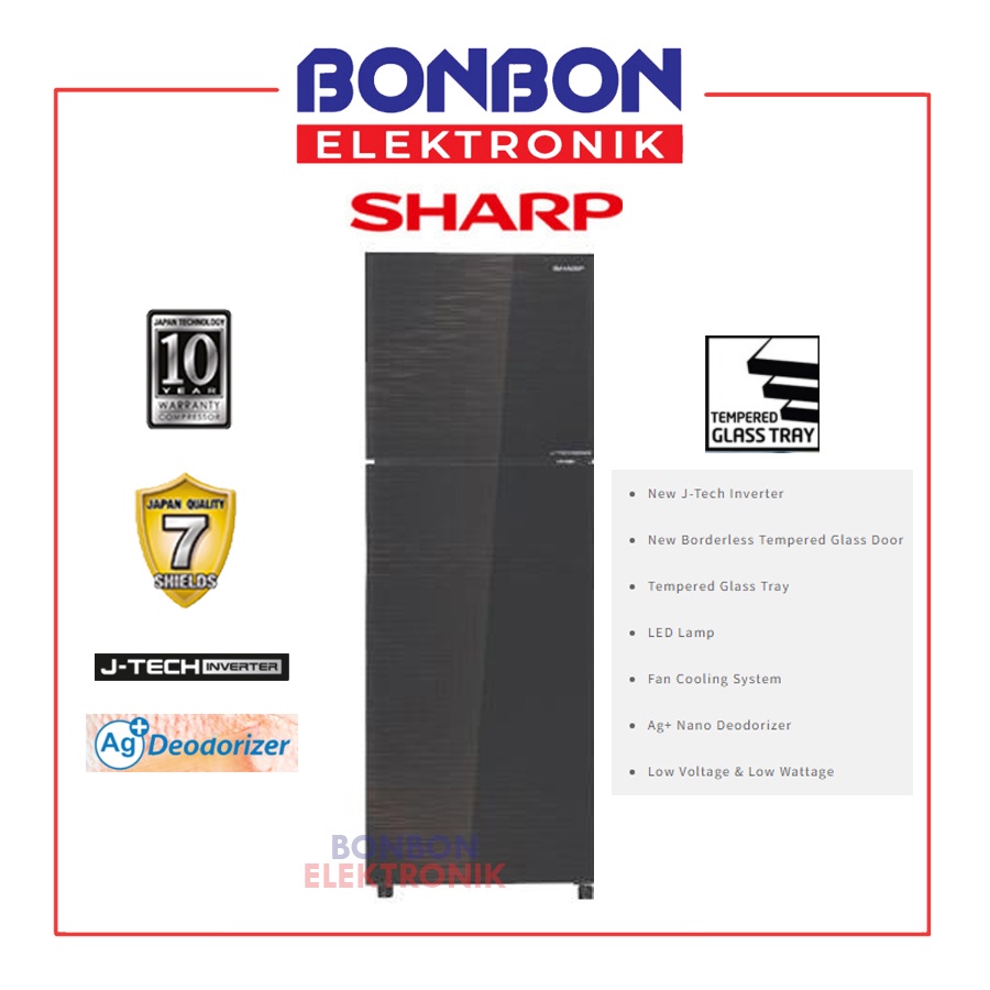 Sharp Kulkas 2 Pintu SJ-326XI-MK / SJ 326 XIMK / SJ326XIMK