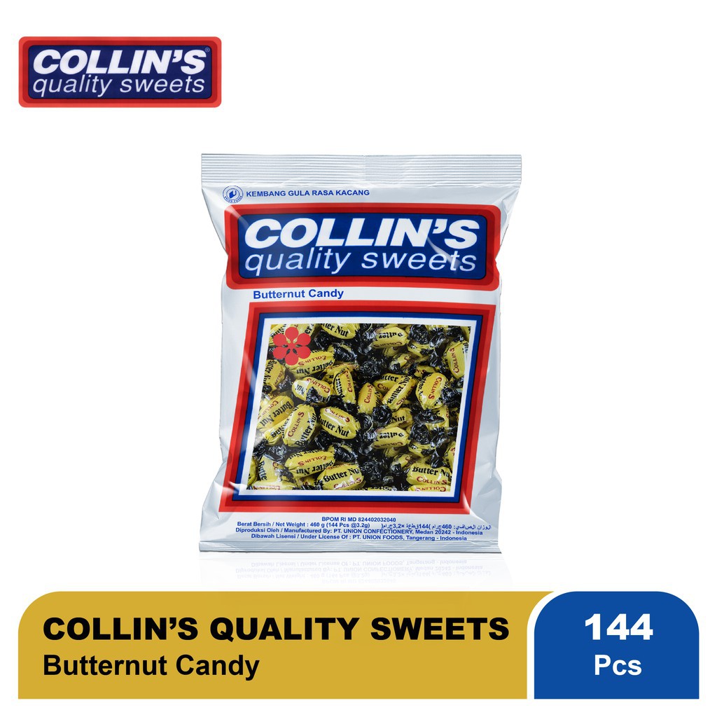 

Permen Collins Toples Butternut 460 gram permen kacang Collins isi 144 - Collins permen kacang