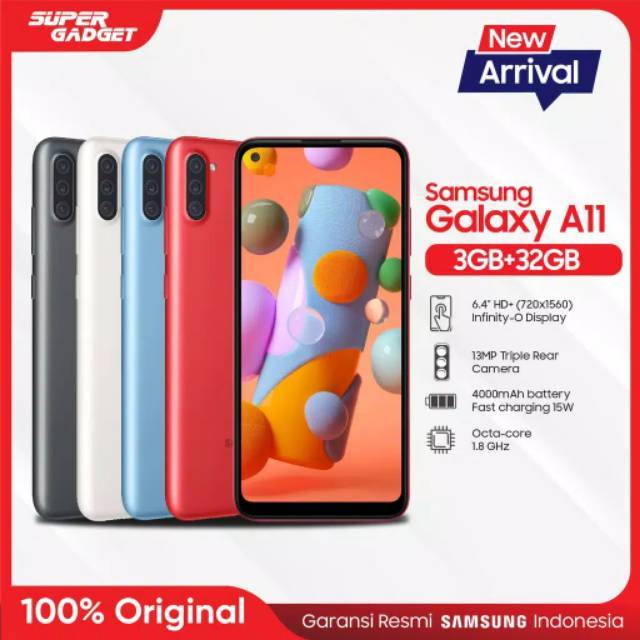 SAMSUNG A11 RAM 3GB ROM 32. GARANSI RESMI