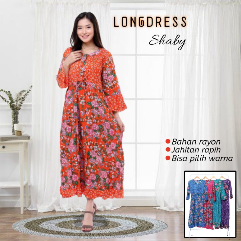 Long Dress Lengan Panjang Baju Wanita Busui Motif Batik Dewasa