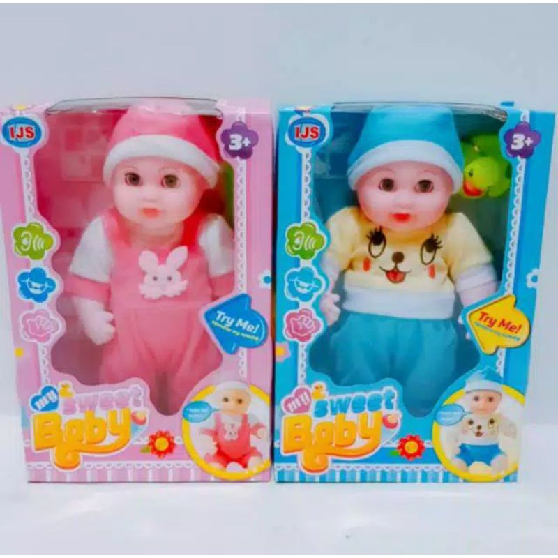 BISA COD PROMO BONEKA BAYI 4 SUARA DAN PANGGIL MAMA PAPA NANGIS DAN KETAWA PAKAI TOPI MAINAN ANAK BO