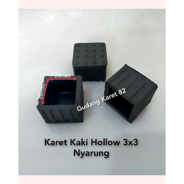 Karet Kaki Hollow 3x3 Nyarung Garis Karet Kaki Meja Rak Kursi Besi Pipa