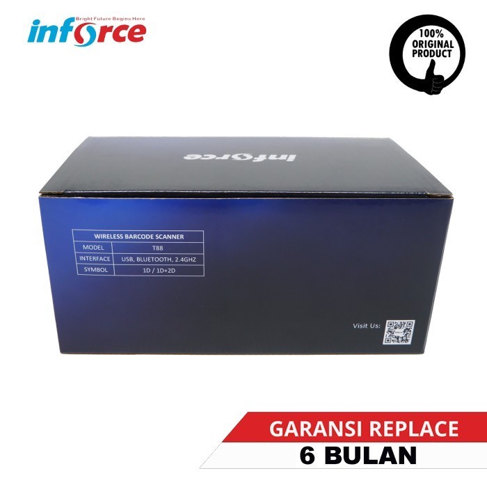 SCANNER BARCODE INFORCE T88 / T 88 1D WIRELESS BLUETOOTH USB  GARANSI RESMI