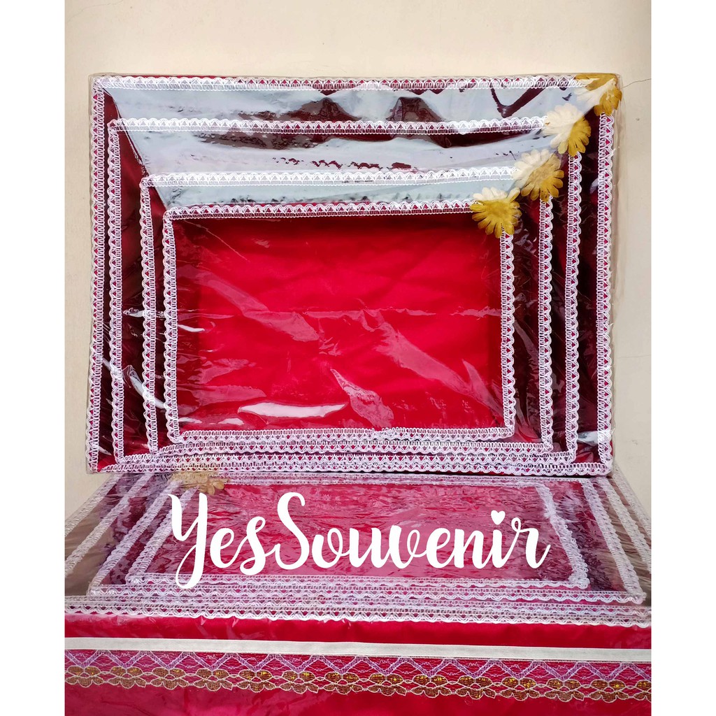 Jual Souvenir Hantarannampanseserahan Warna Merah Marun 1 Set Isi 4 Pcs Shopee Indonesia 