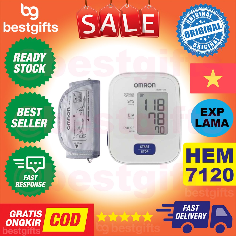 OMRON AUTOMATIC BLOOD PRESSURE MONITOR TEKANAN DARAH ALAT TENSIMETER HIPERTENSI TENSI METER HEM 7120