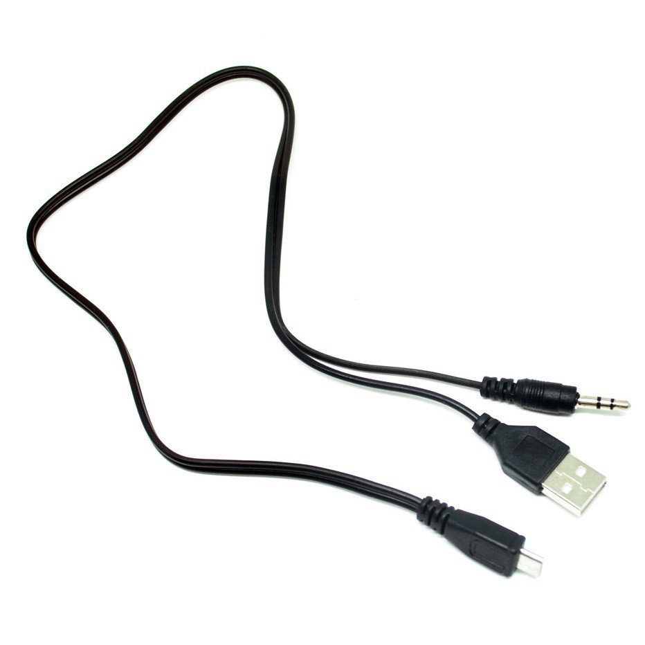 Grab Medan Kabel Splitter Micro USB ke AUX 3.5mm + USB Male Hitam