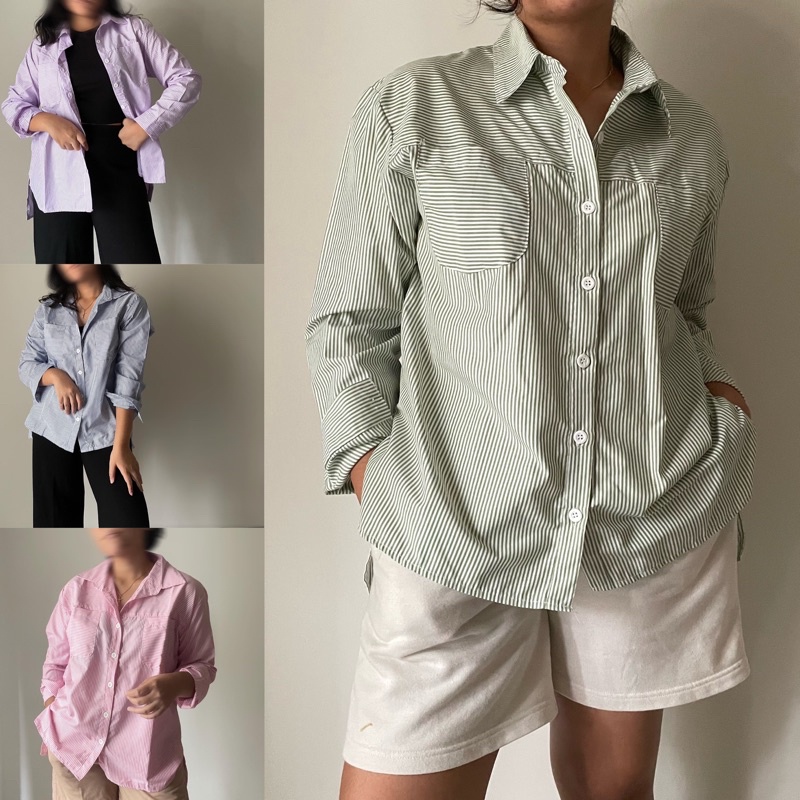 Wendy Shirt - kemeja garis-garis - kemeja katun