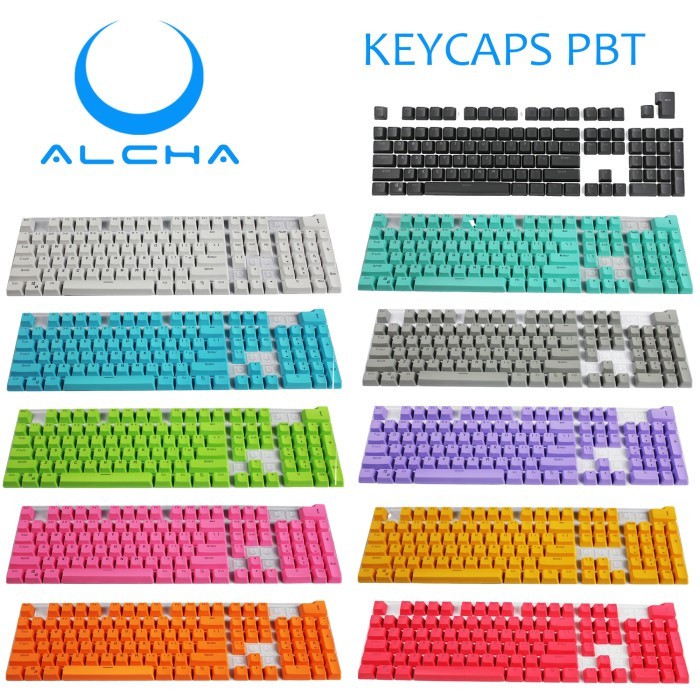 ALCHA Mechanical Keycaps Transparent Letters Backlit PBT Double Shot