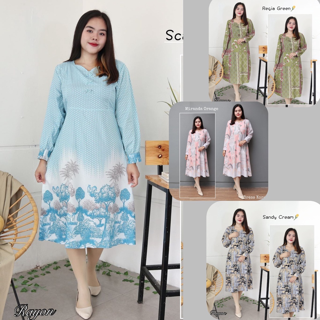 IZANY Piyama Daster Wanita Lengan Panjang / Dress KOREA Wanita Rayon