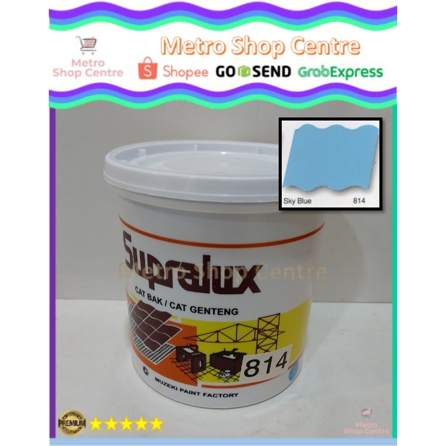 Supralux - Cat Bak / Genteng / Kolam No.814 (Sky Blue) / Biru Muda 1 Kg (Kaleng)