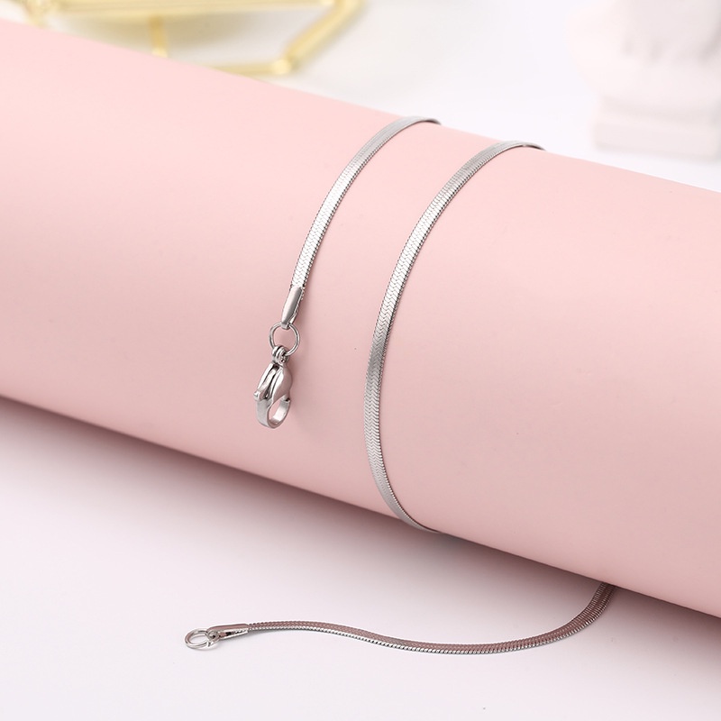 AZ195 [COD✔] High Class Quality Kalung Titanium Pipih Pria Dan Wanita Awet Bisa Dibawa Mandi Tidak Luntur Dan Anti Karat Selamanya