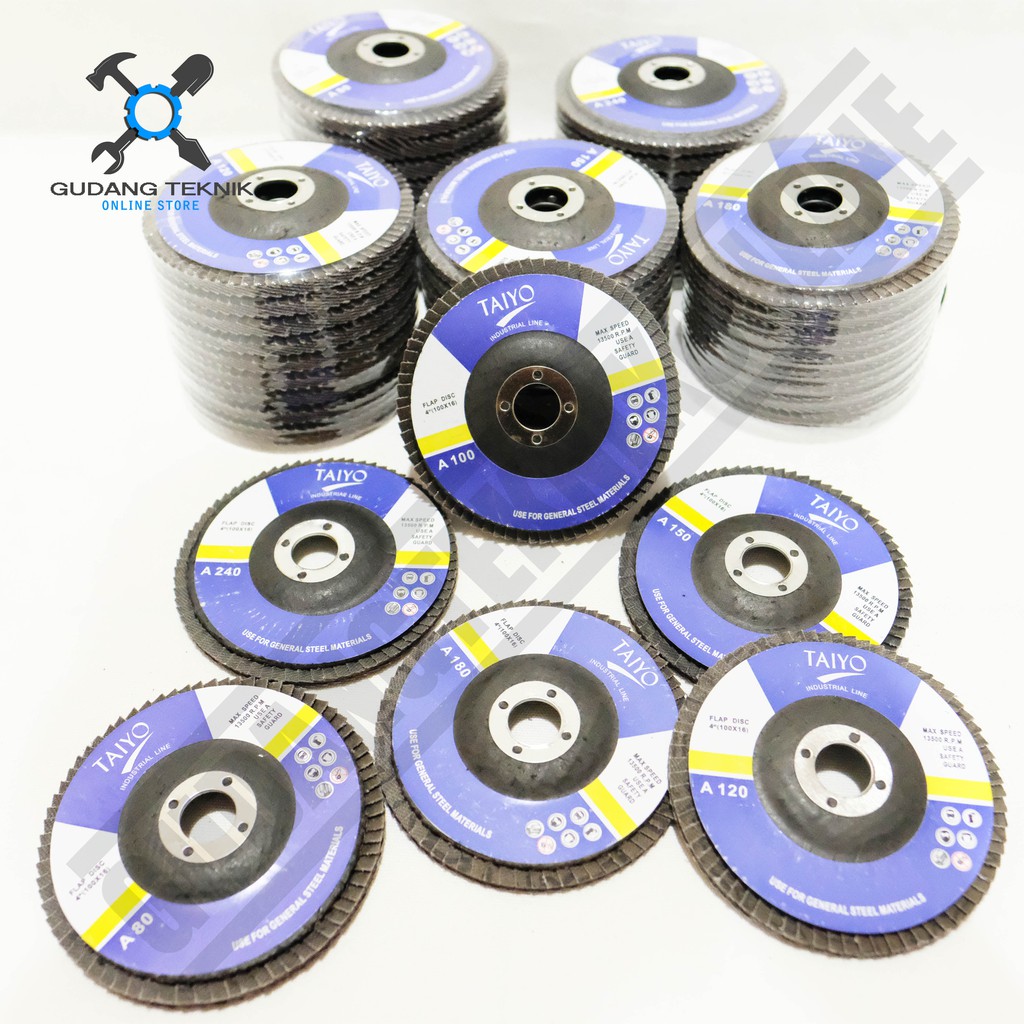 Flap Disc 4 Inch Taiyo A150 - A180 - A240 / Mata Amplas Susun 4&quot;