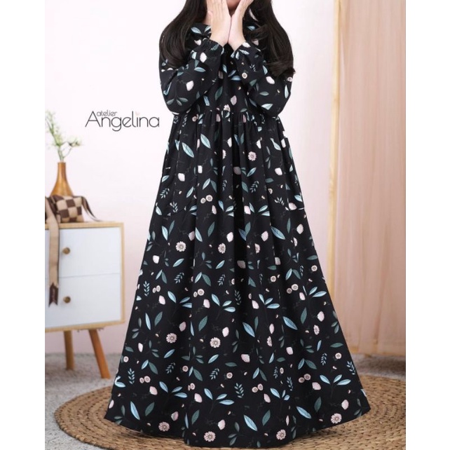 Little Sarah Dress Iberis Black by Atelier Angelina _ Dress Hitam _ Gamis Hitam _ Baju Hitam _ pakai