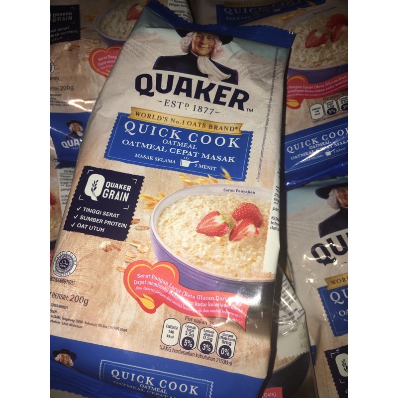 

Quaker Oat Oatmeal Quick Cook 200gr Quacker Oat