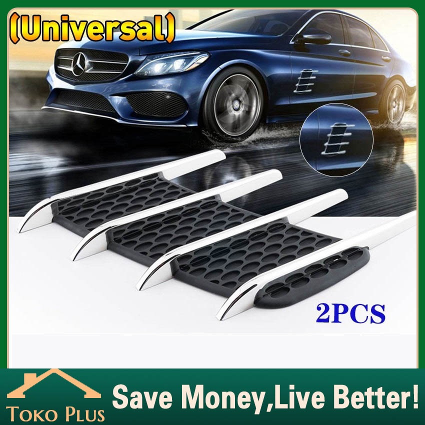 2PCS Shark Gills stiker body samping mobil Fender Dekorasi Car Side Air Flow Vent Fender Vent Cover 