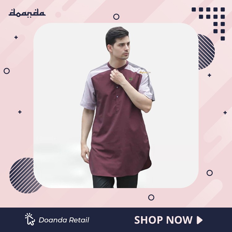 BAJU KOKO MUSLIM KURTA LENGAN PENDEK DOANDA A1064