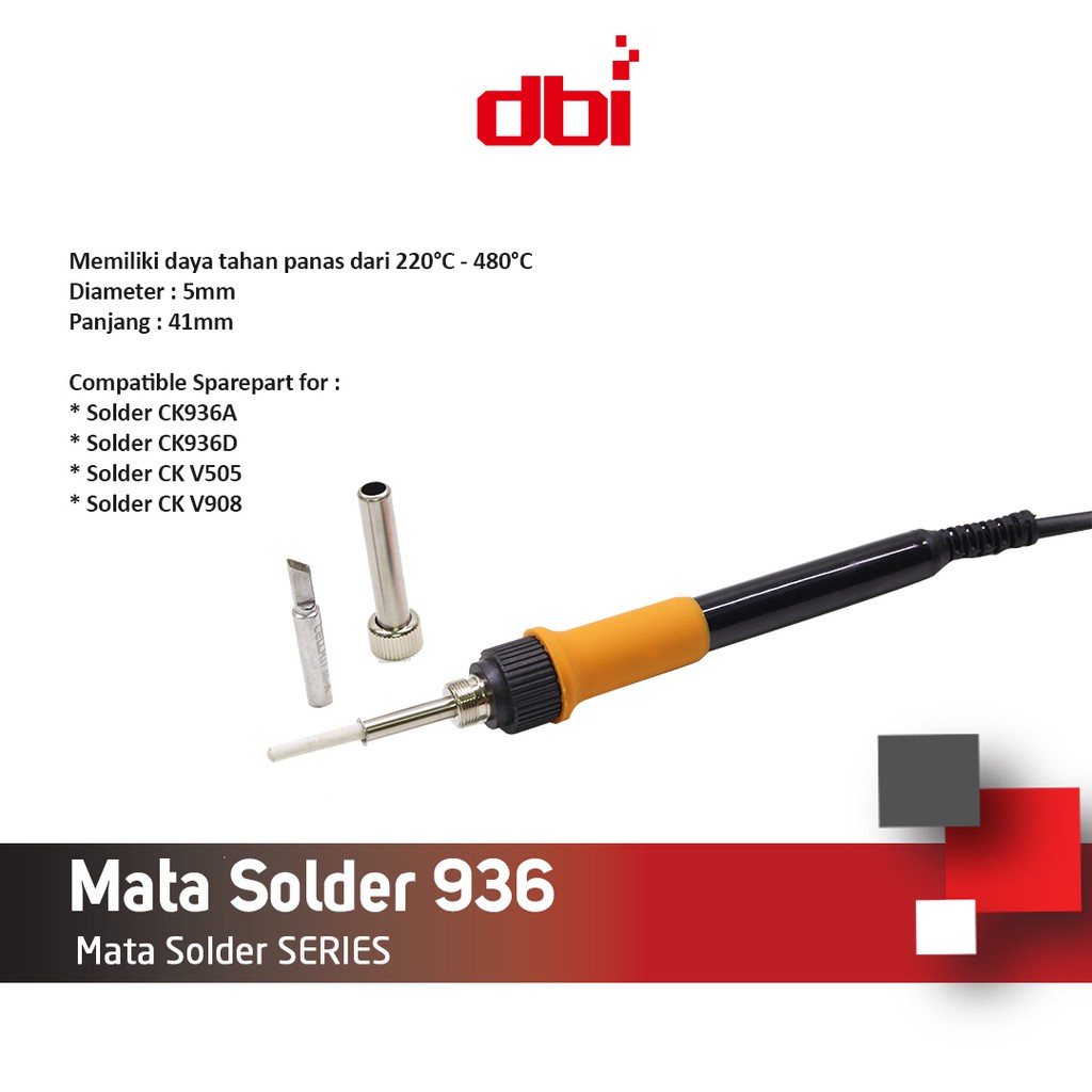 Mata Solder - Solder TIP 936 mdl Pisau /  Miring type T-K LEAD FREE CELLKIT