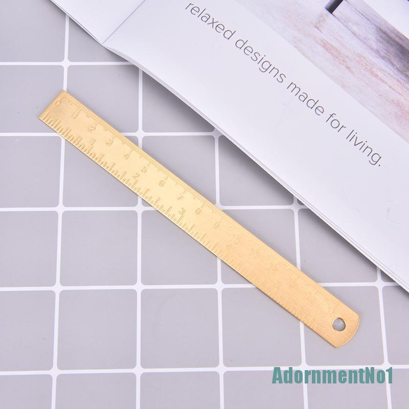 (AdornmentNo1) Penggaris Lurus 15CM Bahan Kuningan Untuk Stationery Sekolah