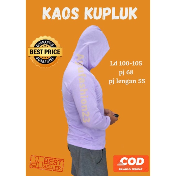 Kaos kupluk/kaos basahan/kaos tani kerja polos bertopi