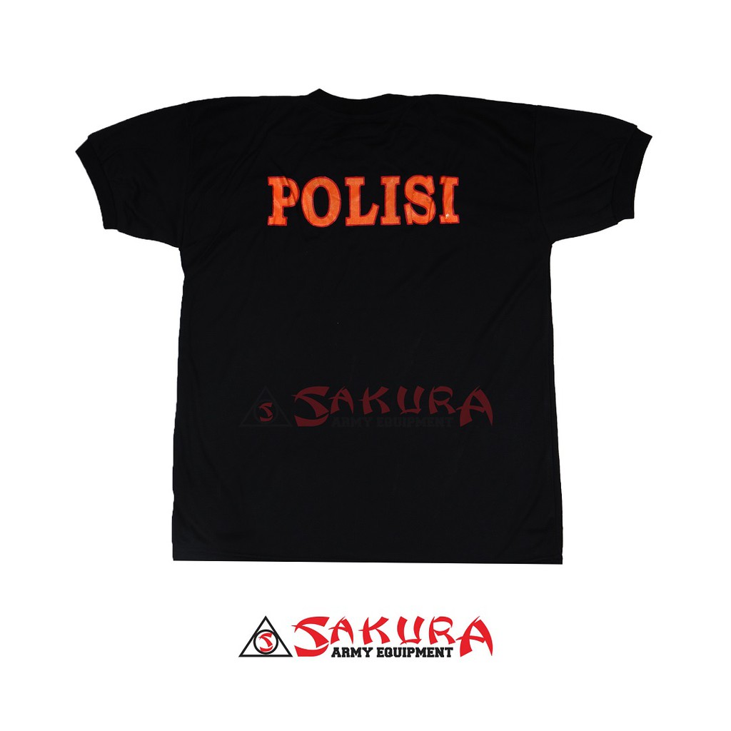 Kaos Polisi  Hitam Kaos Oblong Logo POLRI Warna Hitam