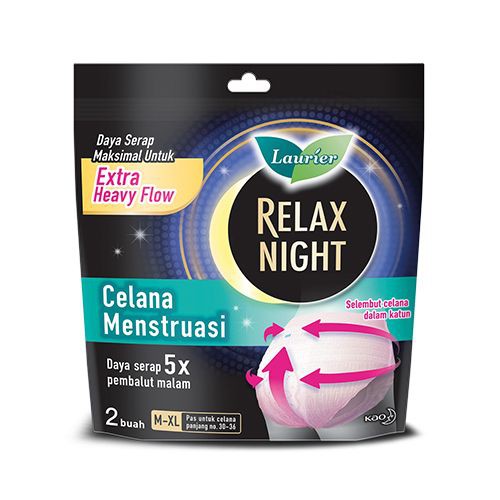 Laurier Relax Night Celana Menstruasi Pembalut Wanita Size M-XL