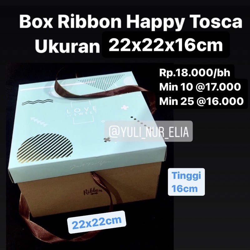 

Box Ribbon Happy Tosca uk 22x22x16cm