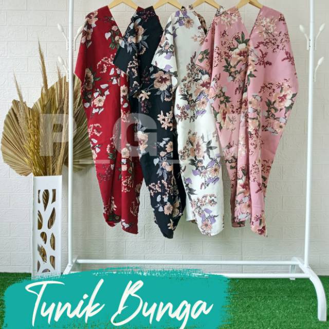 TUNIK BUNGA RIMBUN TERBARU TUNIK MOTIF CANTIK KAFTAN TUNIK BISA COD