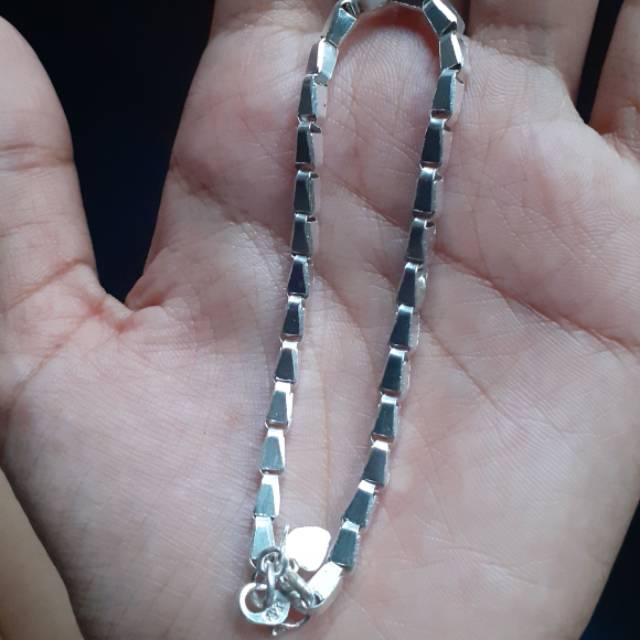 kalung  padi perak murni 32/35cm