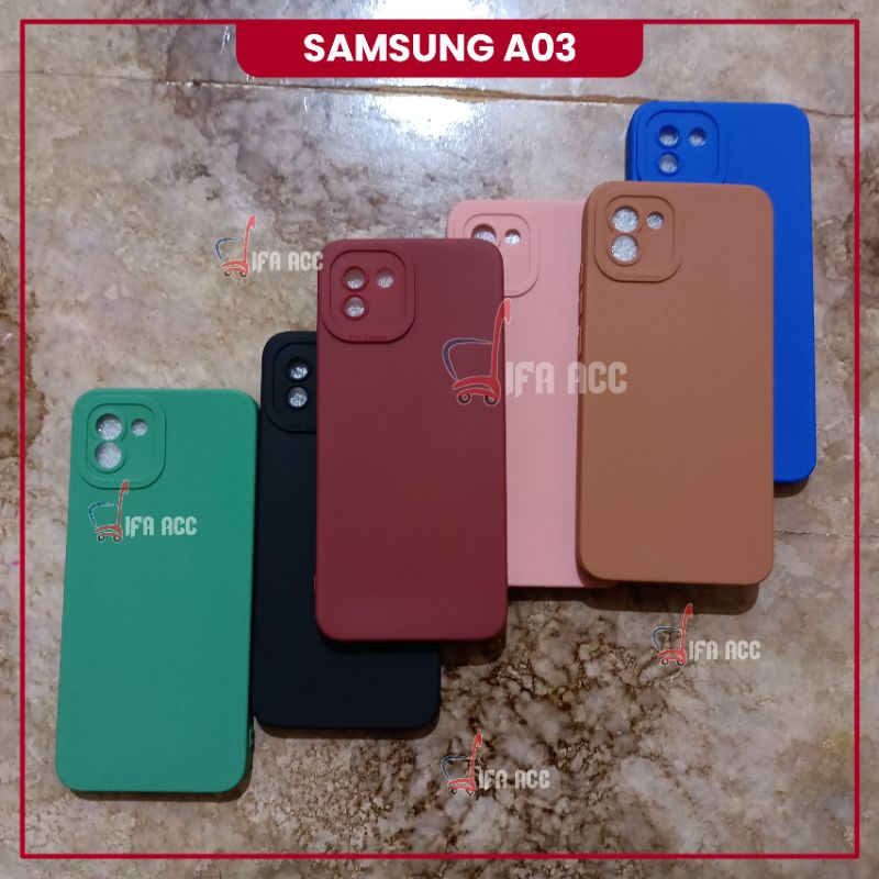 CASE SAMSUNG A03 SOFTCASE PRO CAMERA MACARON PELINDUNG CAMERA 360