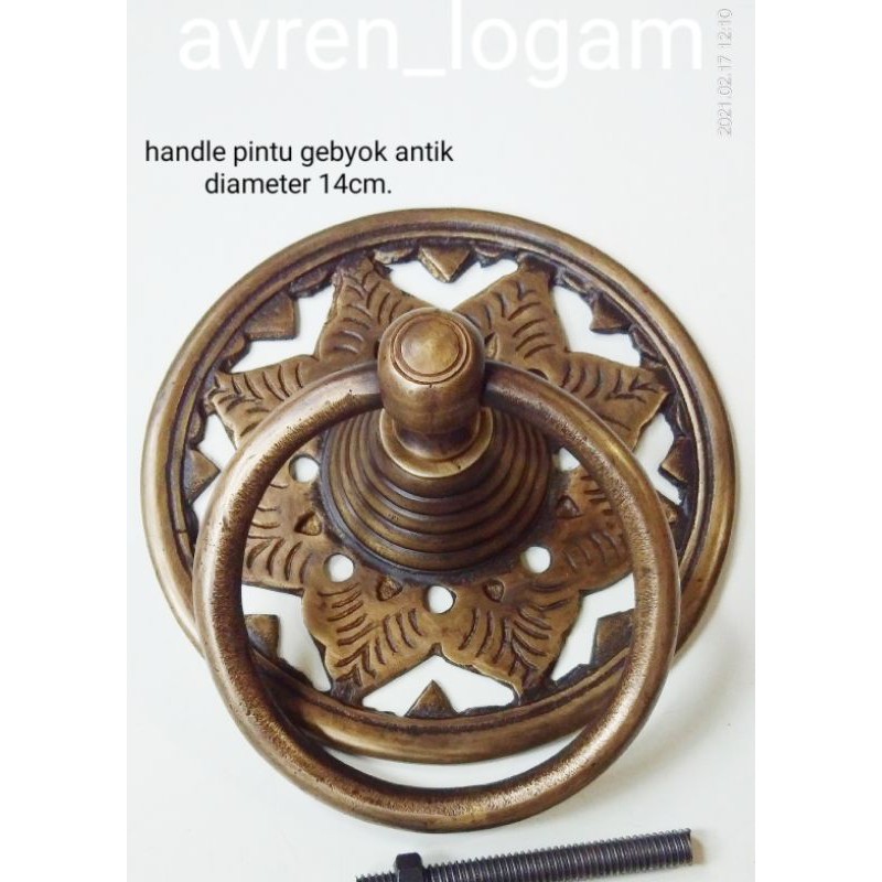 HANDLE PINTU GEBYOK ANTIK diameter 14cm.