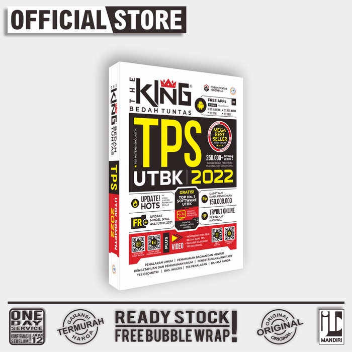 BUKU THE KING TPS UTBK BONUS DRILLING UTBK SAINTEK SOSHUM KOMPILASI - TPS2022
