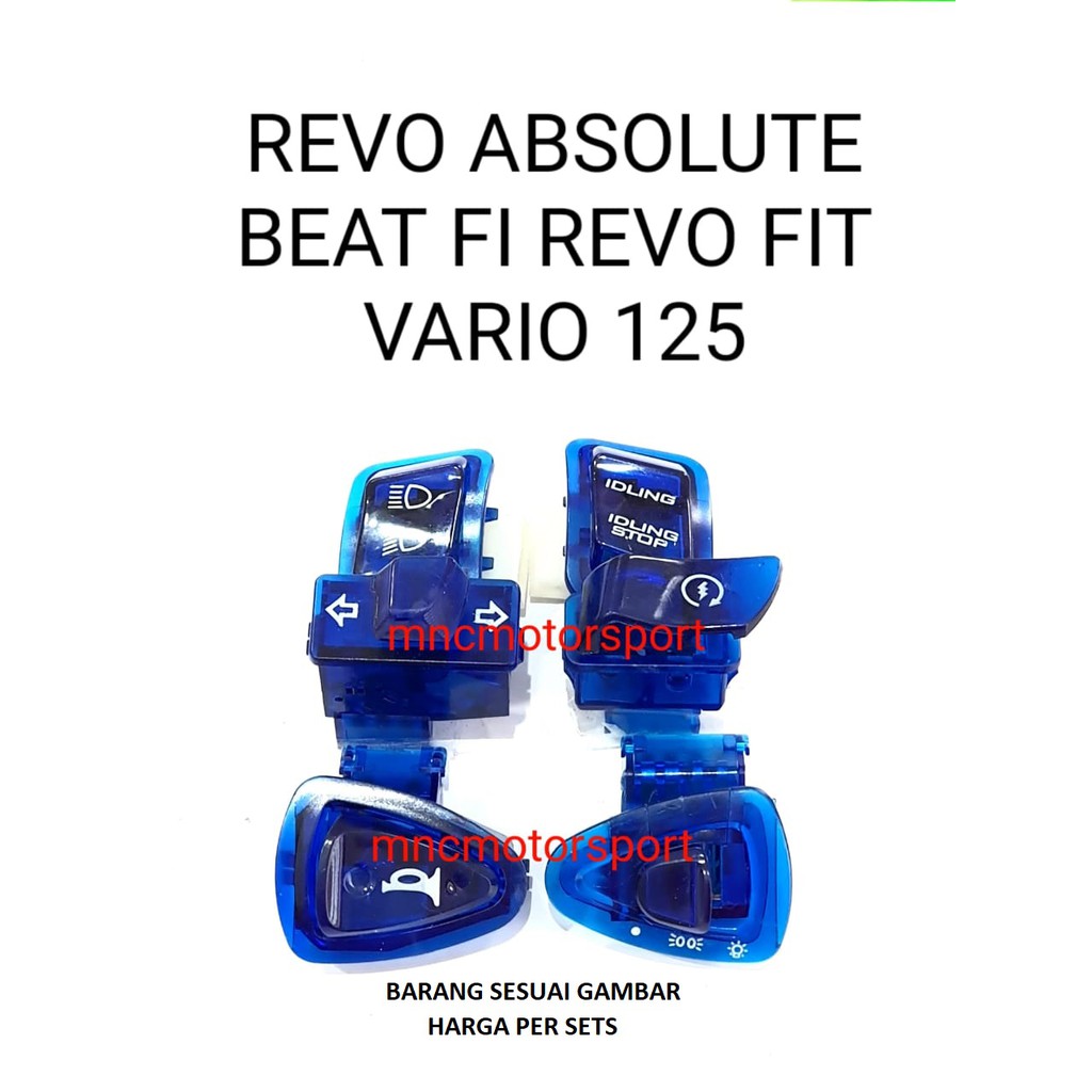 TOMBOL SAKLAR BEAT FI REVO ABSOLUTE VARIO 125 BIRU TRANSPARAN