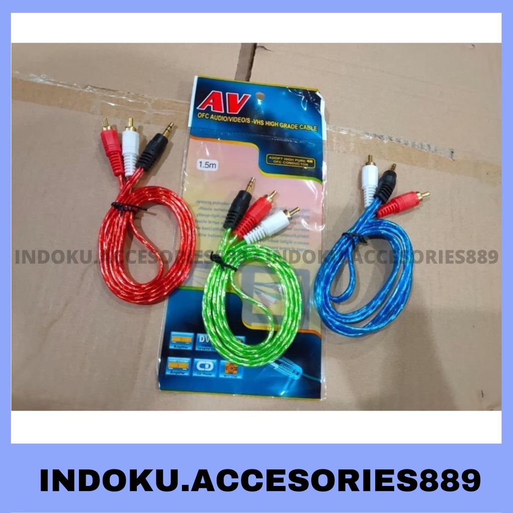 Kabel audio Jack 1.5m Aux 1 x 2 Original 100%