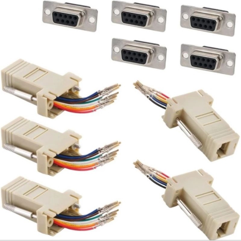 Converter DB 9 to RJ45 Female / extender DB9 female to rj 45 network