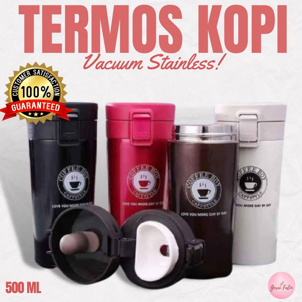 TERMOS KOPI PREMIUM ADA PENYARING / BOTOL MINUM AIR PANAS VACUM STAINLESS [BISA COD GRATIS BUBBLE]