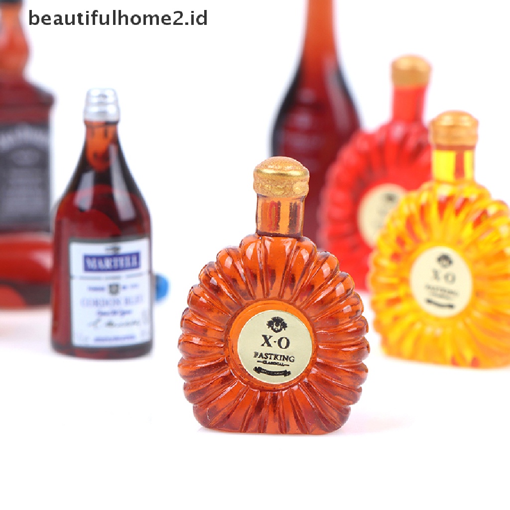 (beautifulhome2.id) 10pcs / Set Miniatur Botol Minuman Skala 1: 12 Untuk Aksesoris Dapur Rumah Boneka