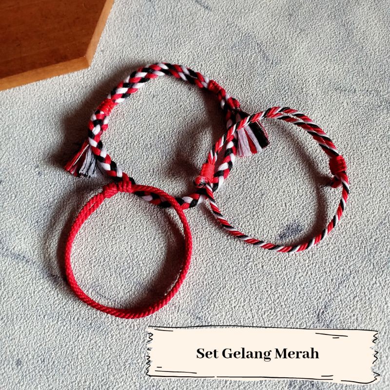 Gelang Merah / Gelang Keberuntungan / Simple Split / Set Gelang Merah / Gelang Murah /Gelang Pria / Gelang Pria Murah / Gelang Cowok / Gelang Pasupati Bali / Craft Dewata