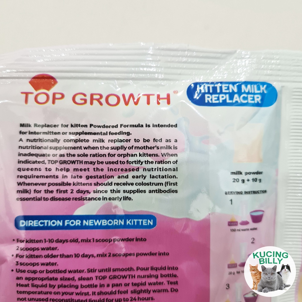 Top Growth susu kucing per sachet 30gr