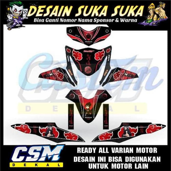 357 Dekal Decal Motor Beat Fi Stiker Sticker Striping Body Naruto